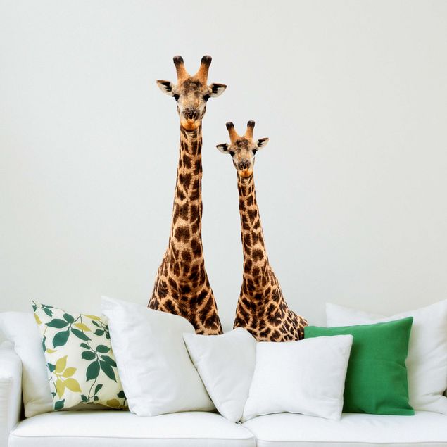 African wall stickers Portrait of two giraffes