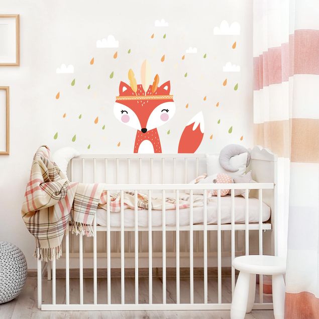 Wall stickers forest Indian Fox