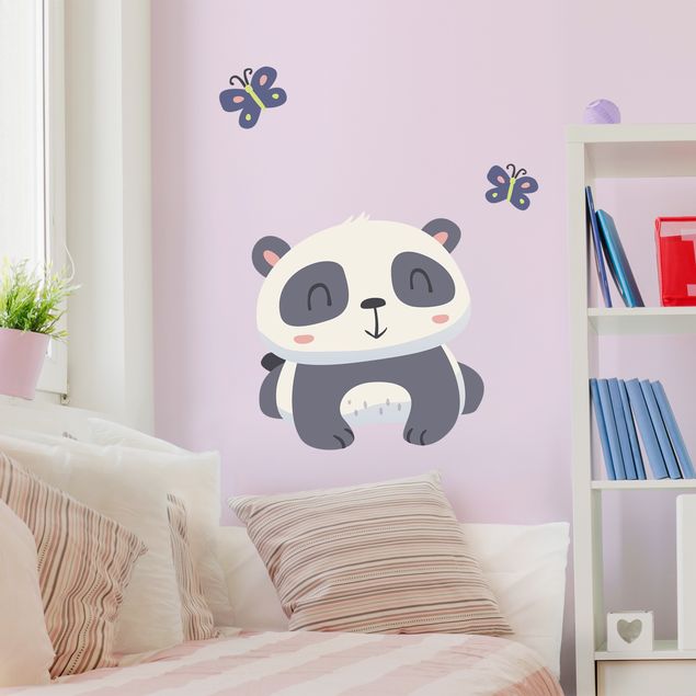 Panda wall stickers Panda With Butterflies