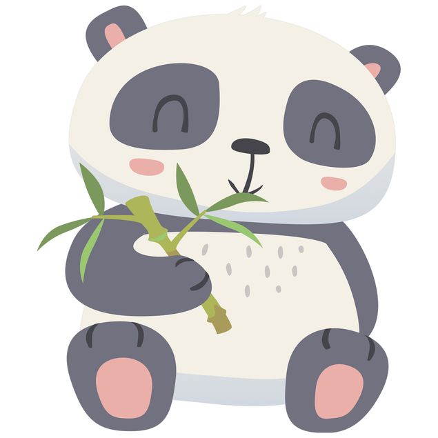 Panda stickers for walls Panda Munching On Bamboo