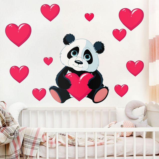 Wall stickers jungle Panda With Hearts