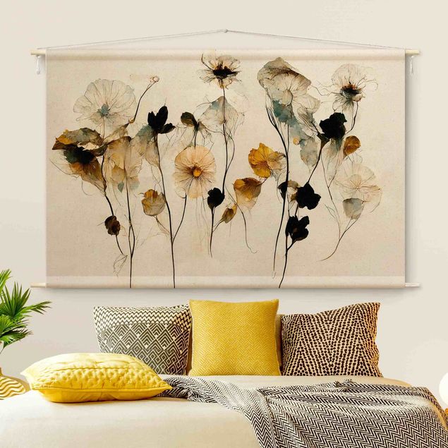 extra large tapestry Warm Flowers