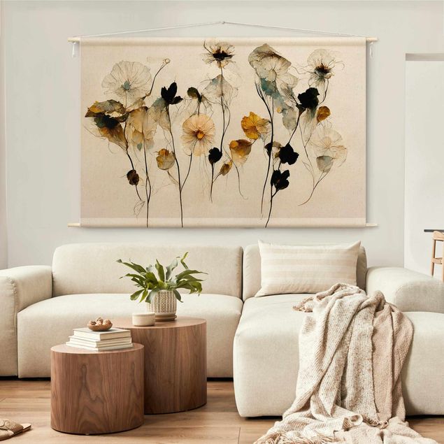 modern tapestry Warm Flowers