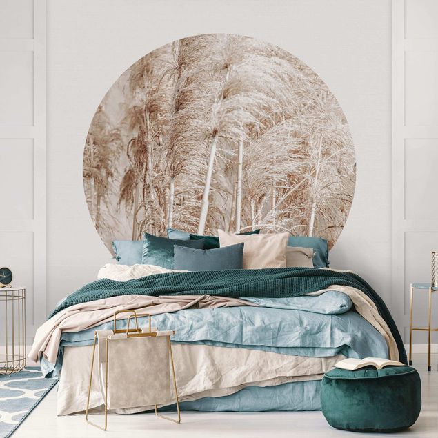 Country style wallpaper Warm Pampas Grass In Summer