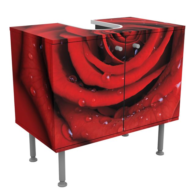 Sink unit Red Rose With Water Drops