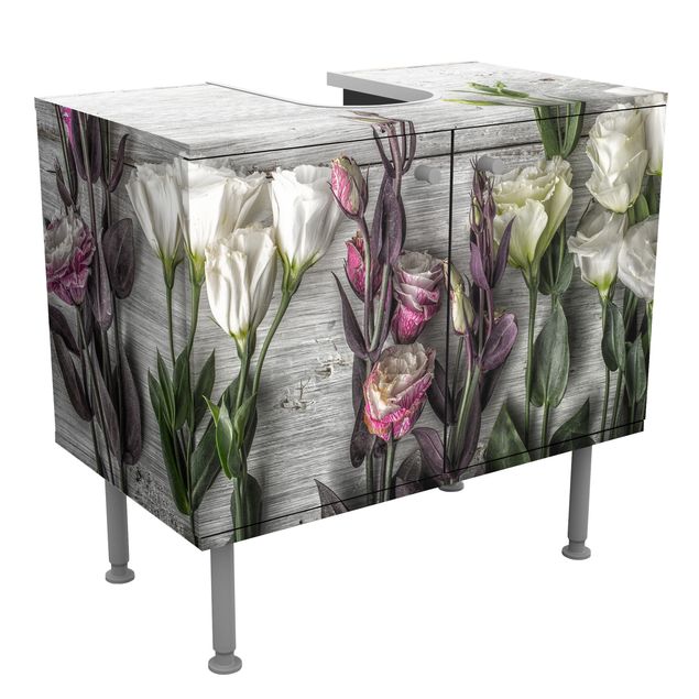 Grey under sink cabinet Tulip-Rose Shabby Wood Look