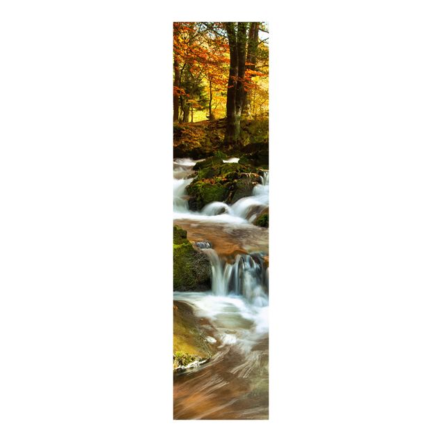 Sliding panel curtains landscape Waterfall Autumnal Forest