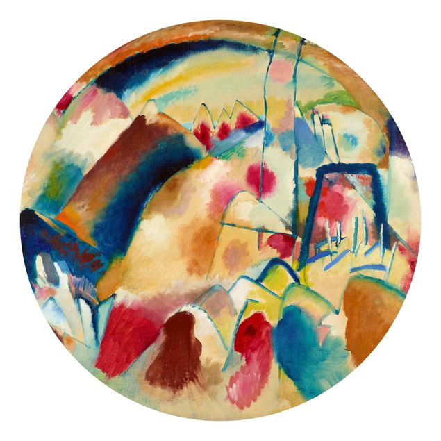 Modern wallpaper designs Wassily Kandinsky - Landscape With Church (Landscape With Red Spotsi)