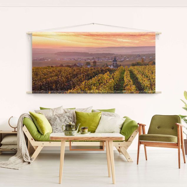 Landscape canvas prints Wine Plantations At Sunset