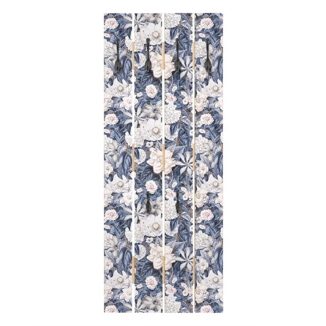 Coat rack blue White Flowers In Front Of Blue
