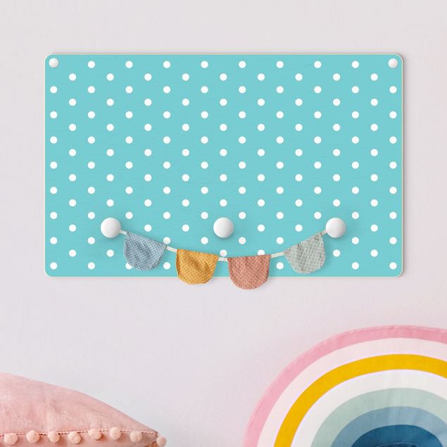 Kids room decor White Dots On Turquoise