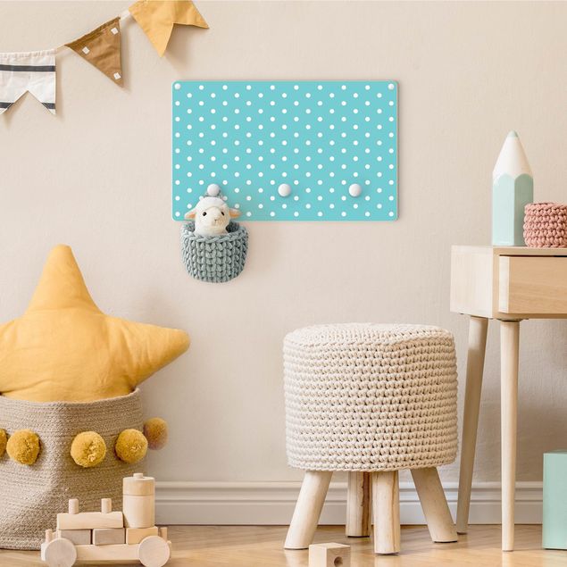 Wall coat rack White Dots On Turquoise