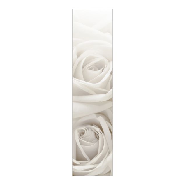 Sliding panel curtains flower White Roses
