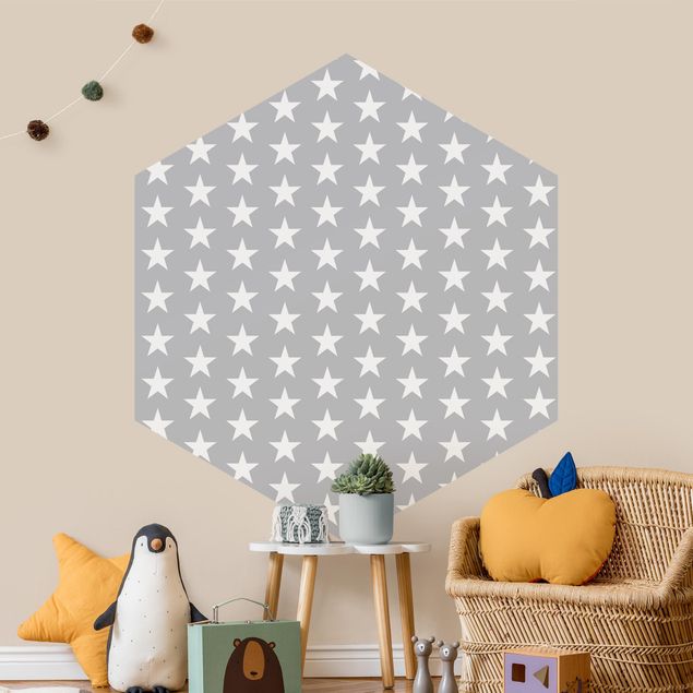 Wallpapers modern White Stars On Gray Background