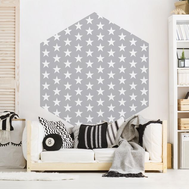 Wallpapers patterns White Stars On Gray Background