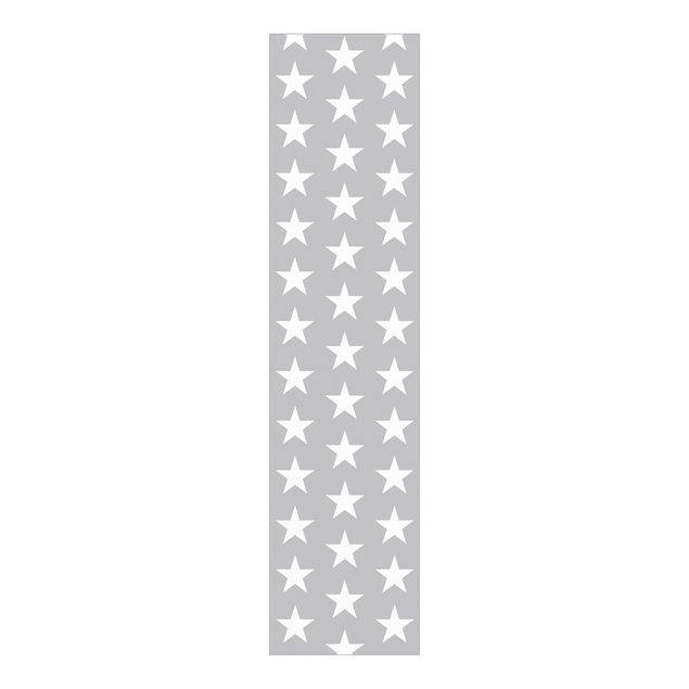 Patterned curtain panels White Stars On Grey Background