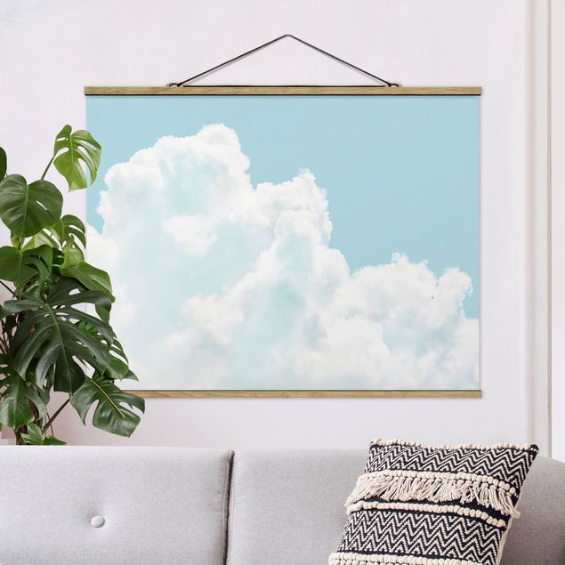 Contemporary art prints White Clouds In Sky Blue