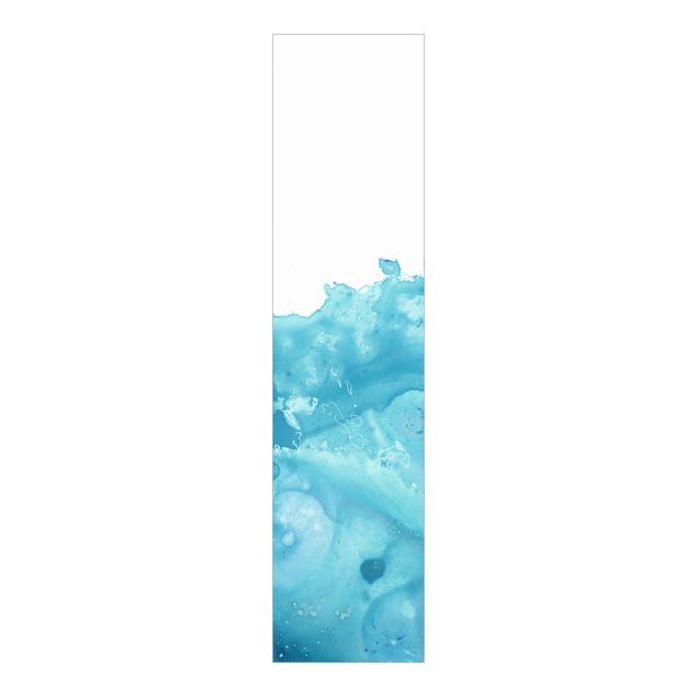 Sliding panel curtains abstract Wave Watercolour Turquoise l