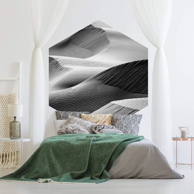 Black and white aesthetic wallpaper Wave Pattern In Desert Sand
