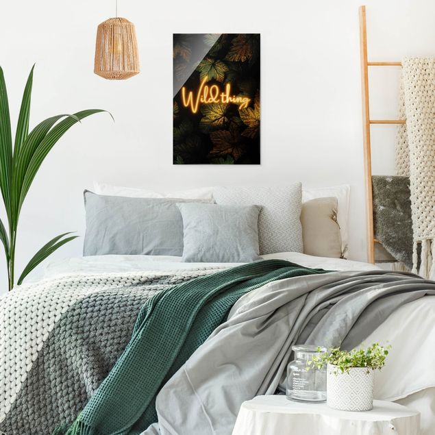 Quote wall art Wild Thing Golden Leaves