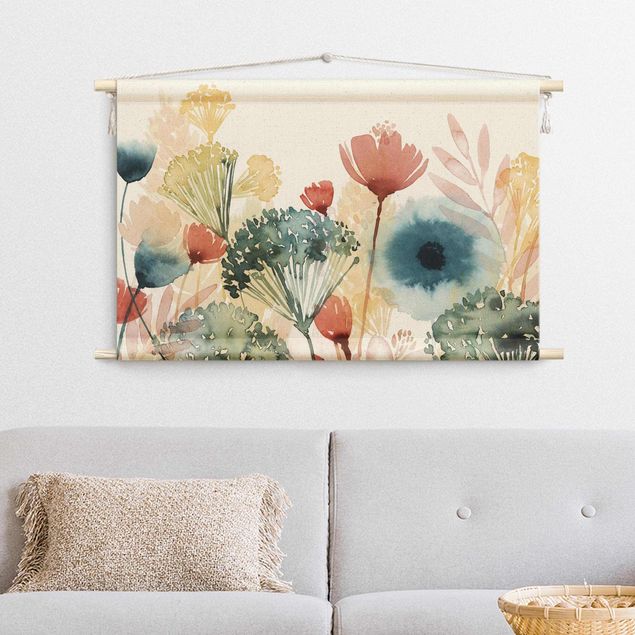 extra large wall tapestry Wild Flowers In Summer I