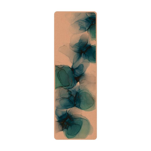 Yoga mat - Wild Flowers In Blue And Gold