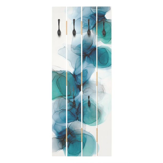 Wall coat rack Wild Flowers In Blue And Gold