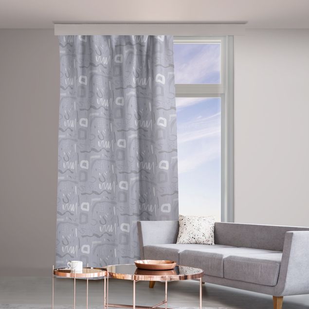 made to measure curtains Wild Retro Pattern - Pastel Greyish Violet