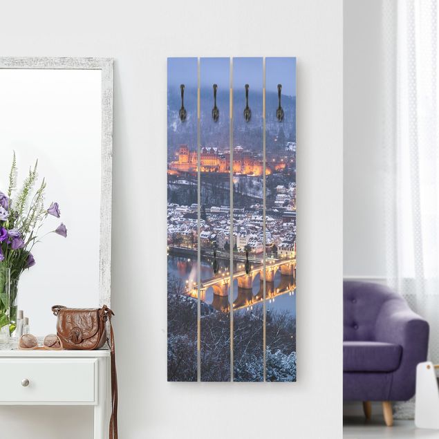 Wall mounted coat rack architecture and skylines Heidelberg In The Winter