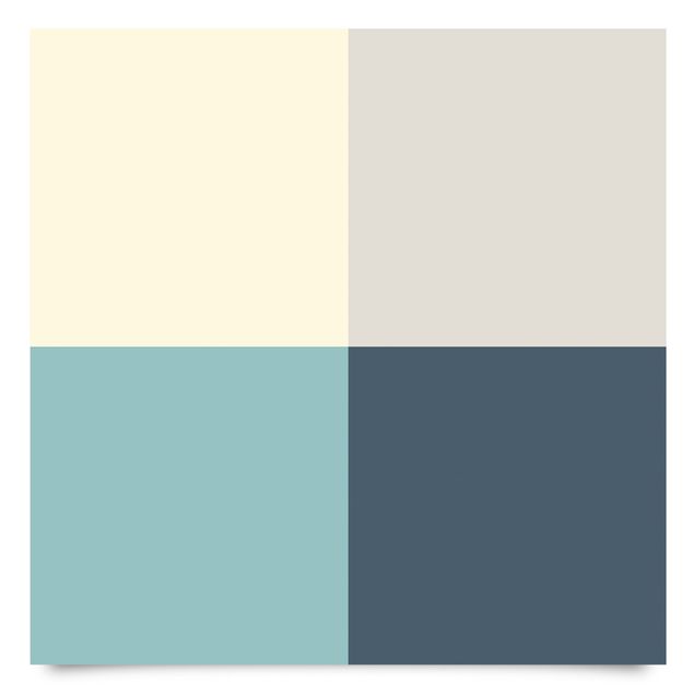 Adhesive films turquoise Cosy Colours Squares Lagoon - Cashmere Sand Pastel Turquoise Slate Blue