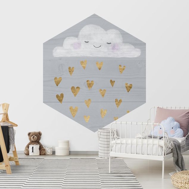 Modern wallpaper designs Cloud With Golden Hearts