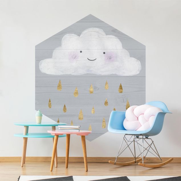 Modern wallpaper designs Cloud With Golden Raindrops