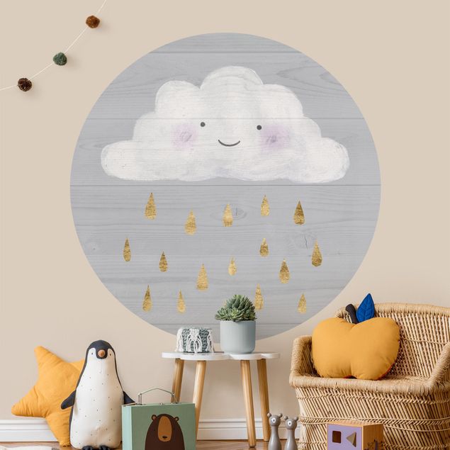 Nursery decoration Cloud With Golden Raindrops