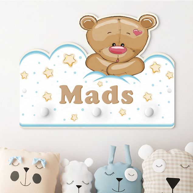 Nursery decoration Clouds Teddy With Customised Name