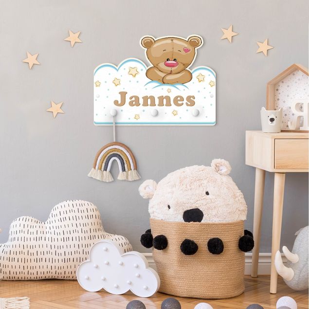 Coat rack quotes Clouds Teddy With Customised Name