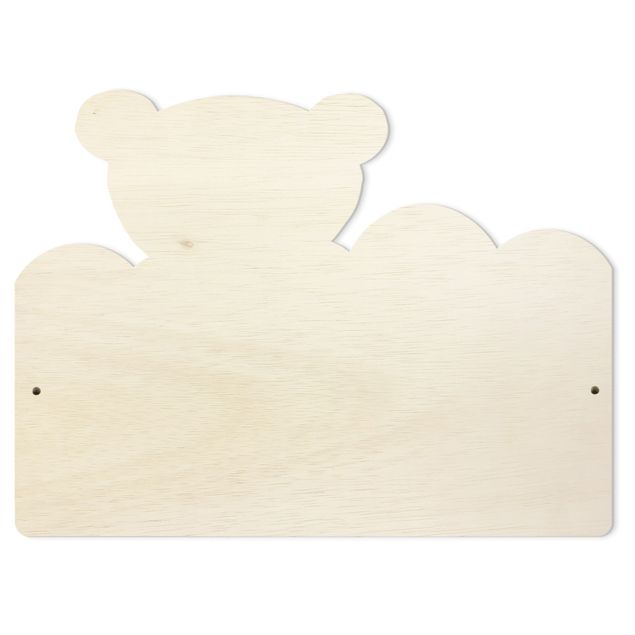 Wall mounted coat rack Clouds Teddy With Customised Name