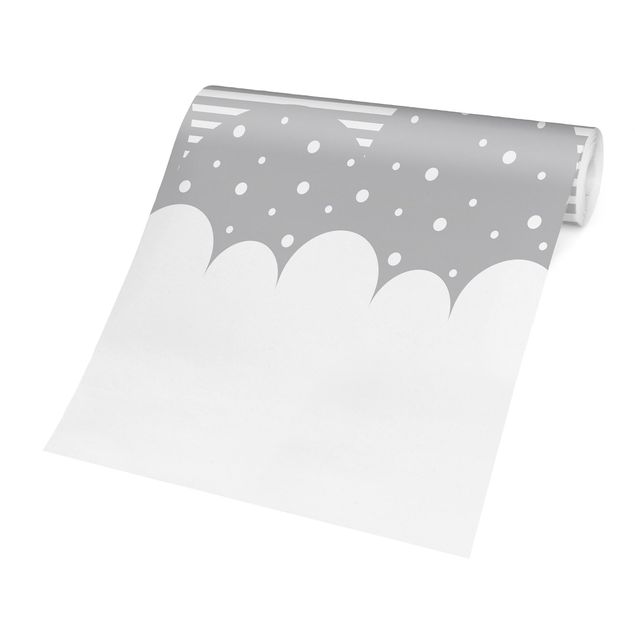 Adhesive wallpaper Clouds and Stars - grey