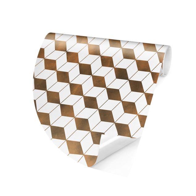 Silver wallpapers Cube Pattern In 3D Gold