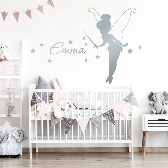 Tinkerbell wall stickers Customised text Fairy dust