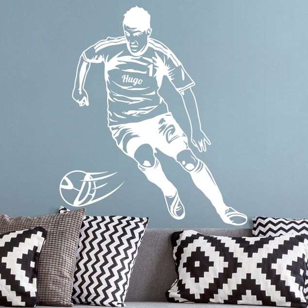 Custom text wall decals Football Player with Customised Name