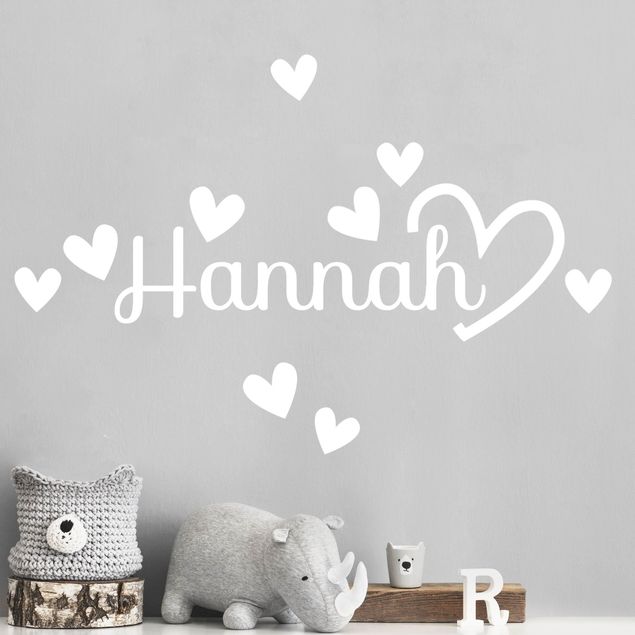 Wall decal Hearts With Customised Name