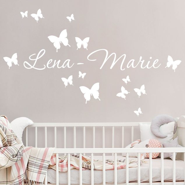 Custom text wall decals Customised text butterfly decor