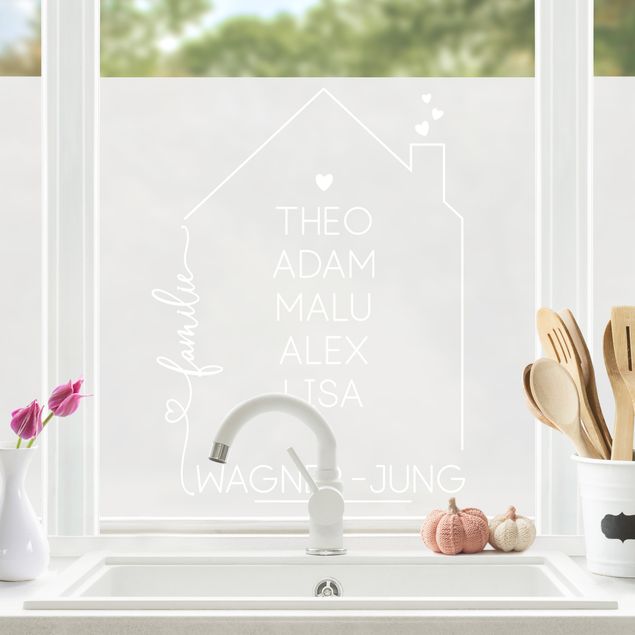 Film adhesive Customised Text Family House With Hearts II