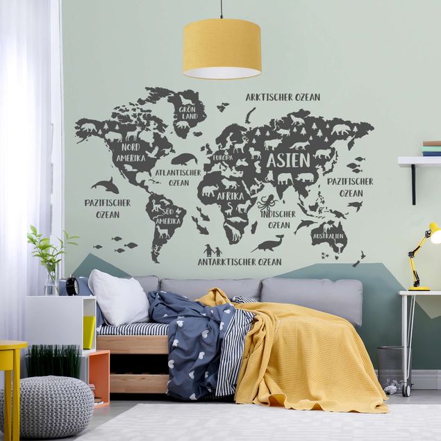 Wall stickers maps XXL World Map With Animals