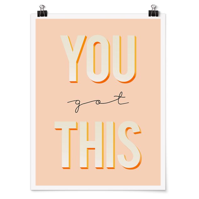 Inspirational quotes posters You Got This Typo Saying