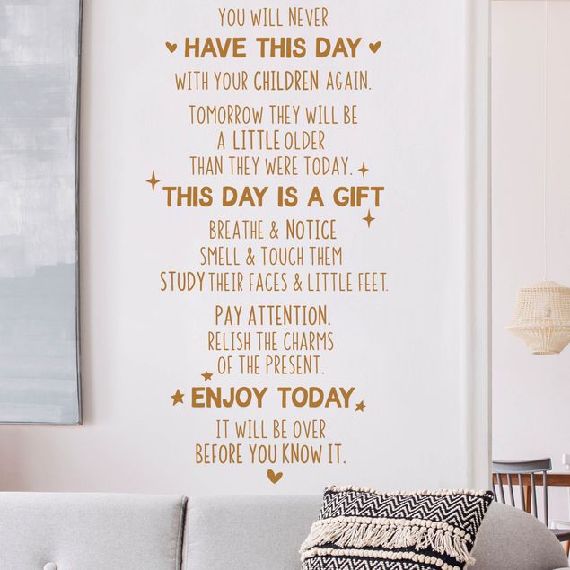 Wall stickers family You Will Never Have This Day Again