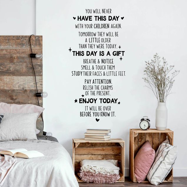 Wall stickers home You Will Never Have This Day Again