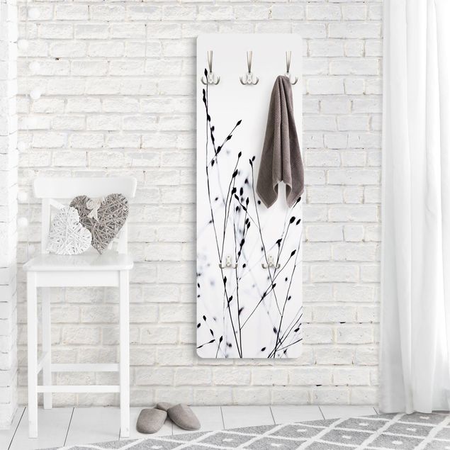 Wall mounted coat rack black and white Soft Grasses In Nearby Shadow
