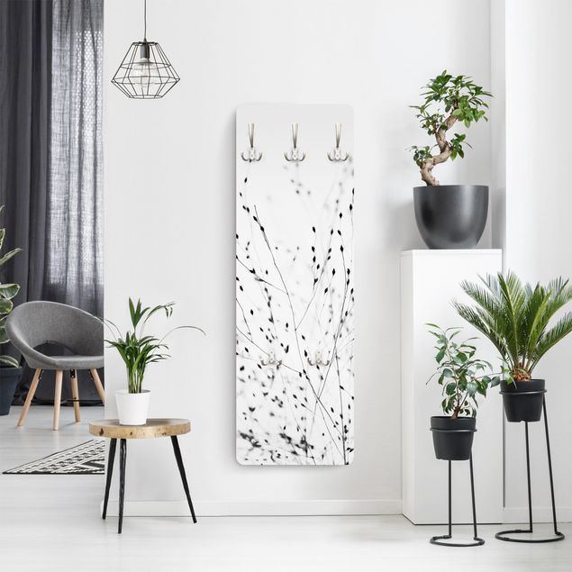 Wall mounted coat rack black and white Soft Grasses In Shadow