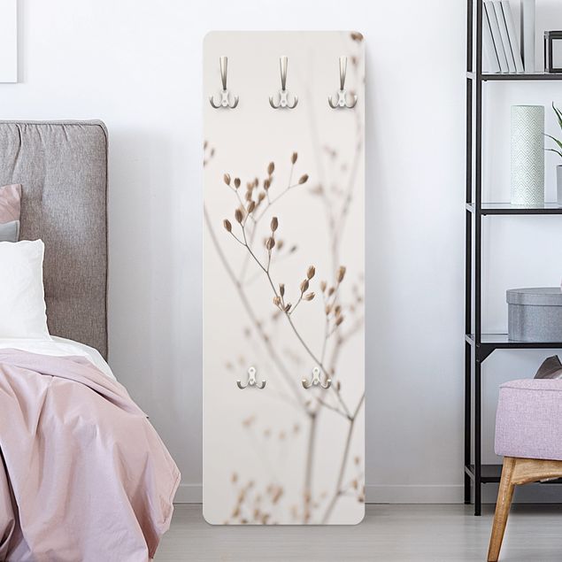 Wall mounted coat rack flower Delicate Buds On A Wildflower Stem